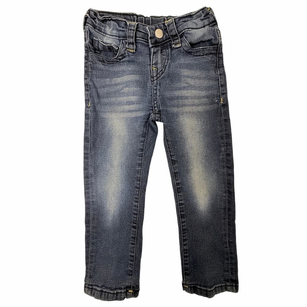 True Religion Girls Size 4 Skinny Jeans Medium Wash Stretch Elastic Waist